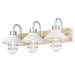 Golden - 3321-BA3 PW-WHT - Three Light Bath Vanity - Fraser - Pewter
