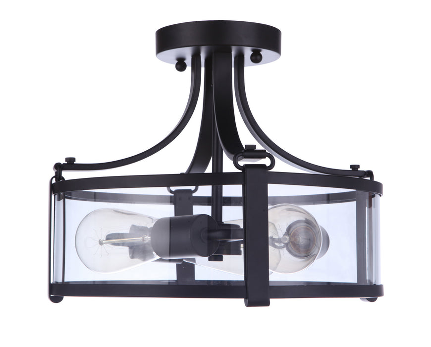 Craftmade - 55353-FB - Three Light Semi Flush Mount - Elliot - Flat Black