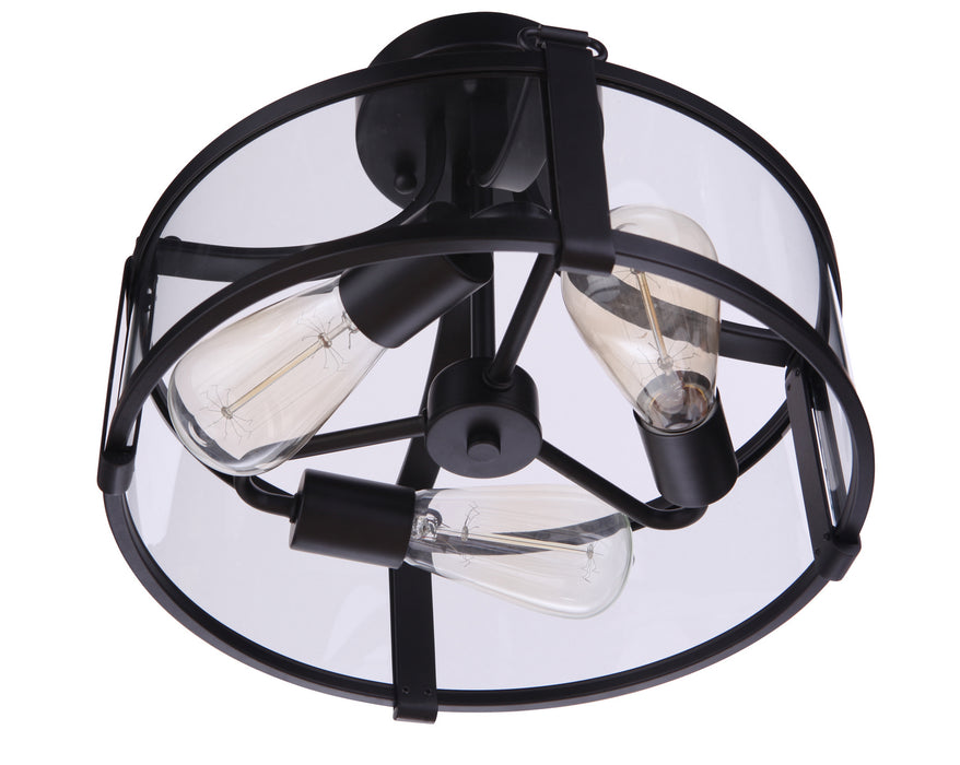 Craftmade - 55353-FB - Three Light Semi Flush Mount - Elliot - Flat Black