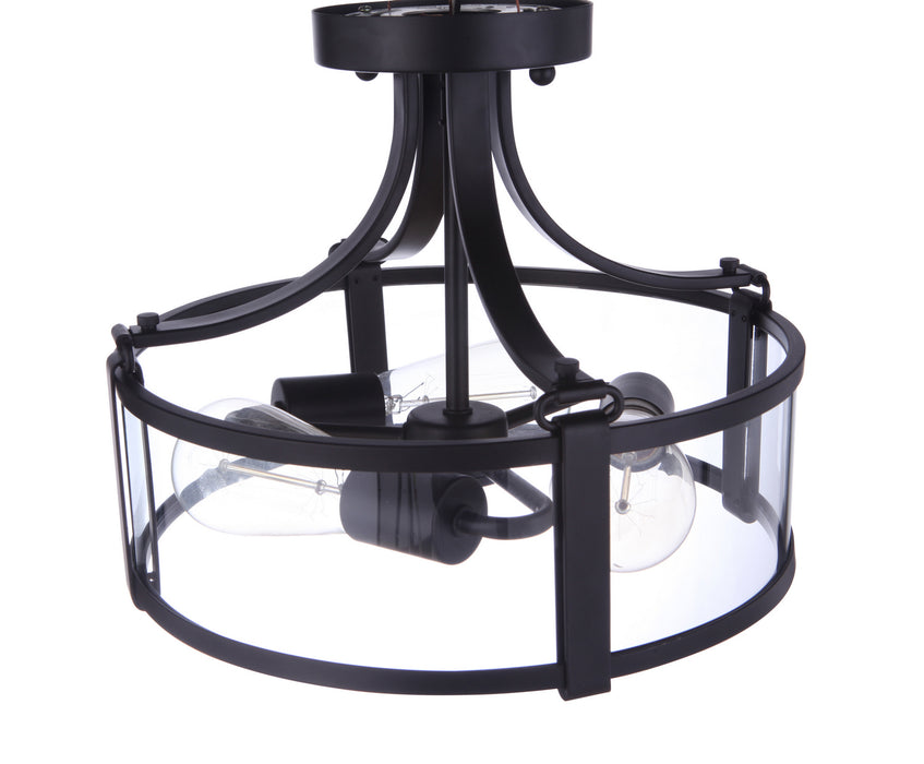 Craftmade - 55353-FB - Three Light Semi Flush Mount - Elliot - Flat Black
