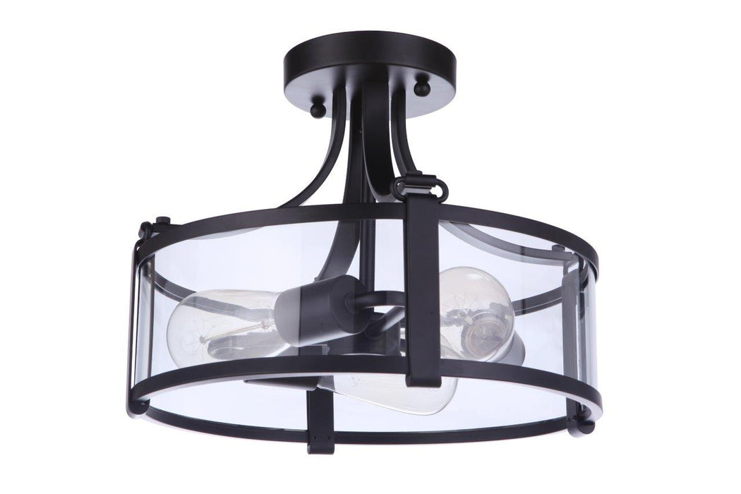 Craftmade - 55353-FB - Three Light Semi Flush Mount - Elliot - Flat Black