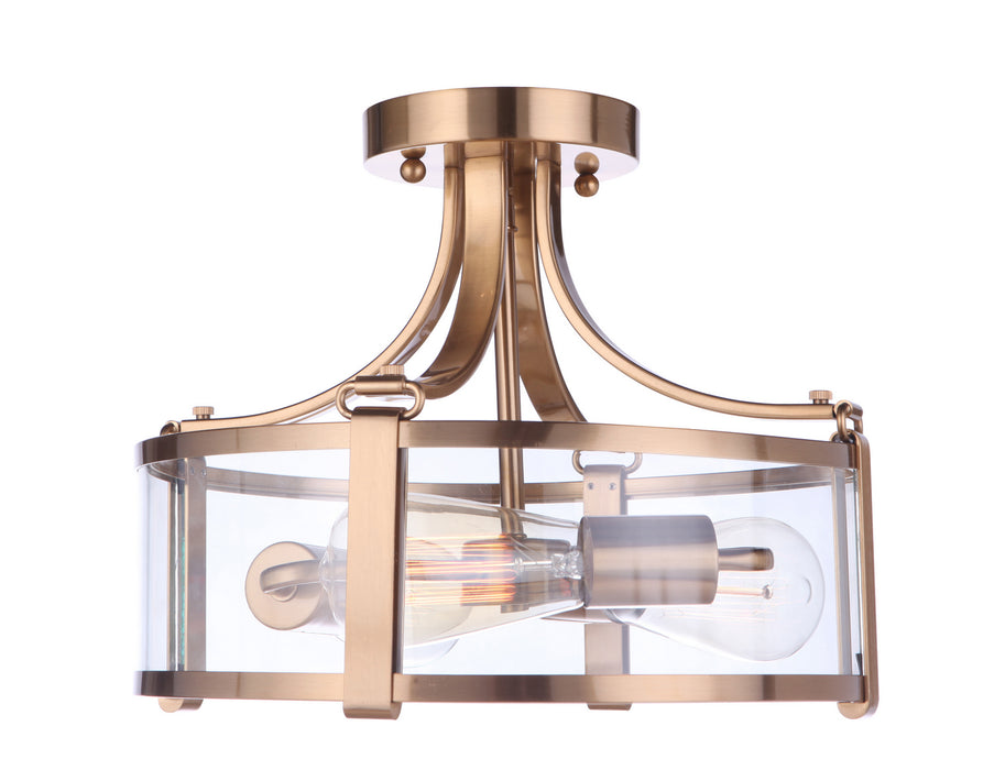 Craftmade - 55353-SB - Three Light Semi Flush Mount - Elliot - Satin Brass