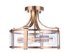 Craftmade - 55353-SB - Three Light Semi Flush Mount - Elliot - Satin Brass