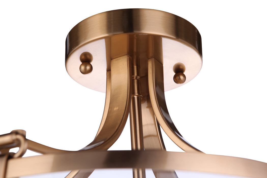 Craftmade - 55353-SB - Three Light Semi Flush Mount - Elliot - Satin Brass