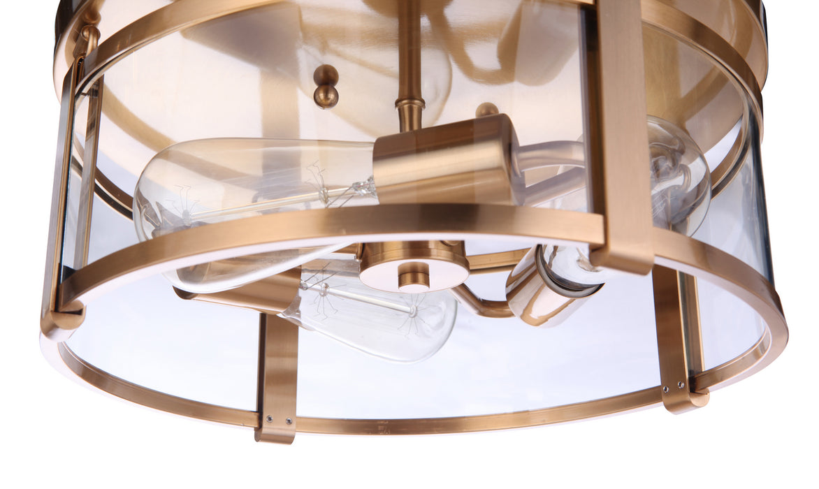 Craftmade - 55383-SB - Three Light Flushmount - Elliot - Satin Brass