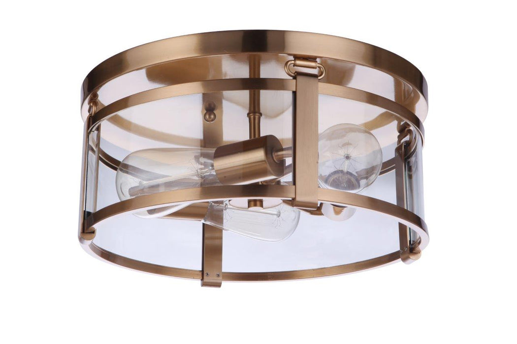 Craftmade - 55383-SB - Three Light Flushmount - Elliot - Satin Brass