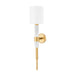 Corbett Lighting - 396-01-VB/WM - One Light Wall Sconce - Solstice - Vintage Brass & White Marble