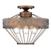 Golden - 7856-SF CP - Three Light Semi-Flush Mount - Ferris - Copper Patina