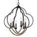 Golden - 8320-6P BLK-EWB - Six Light Pendant - Flori - Matte Black