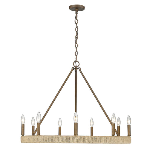 Yates Nine Light Chandelier Burnished Chestnut