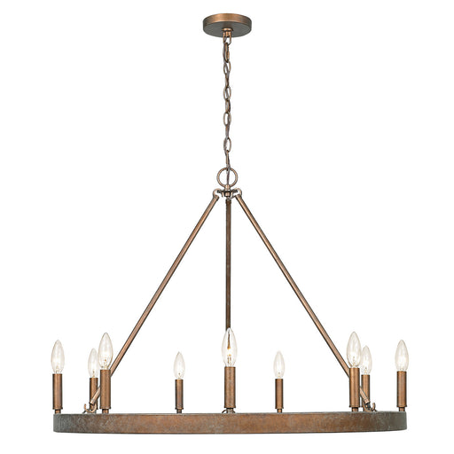 Carraway Nine Light Chandelier Copper Patina