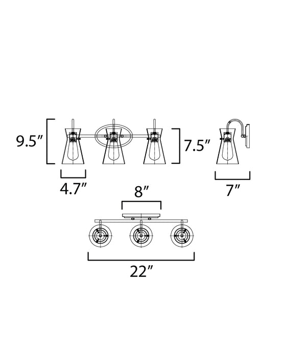 Ava Bath Vanity Light-Bathroom Fixtures-Maxim-Lighting Design Store