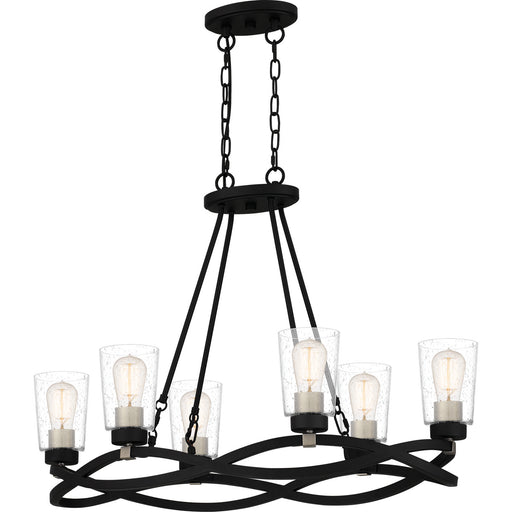 Overlook Six Light Island Chandelier Earth Black