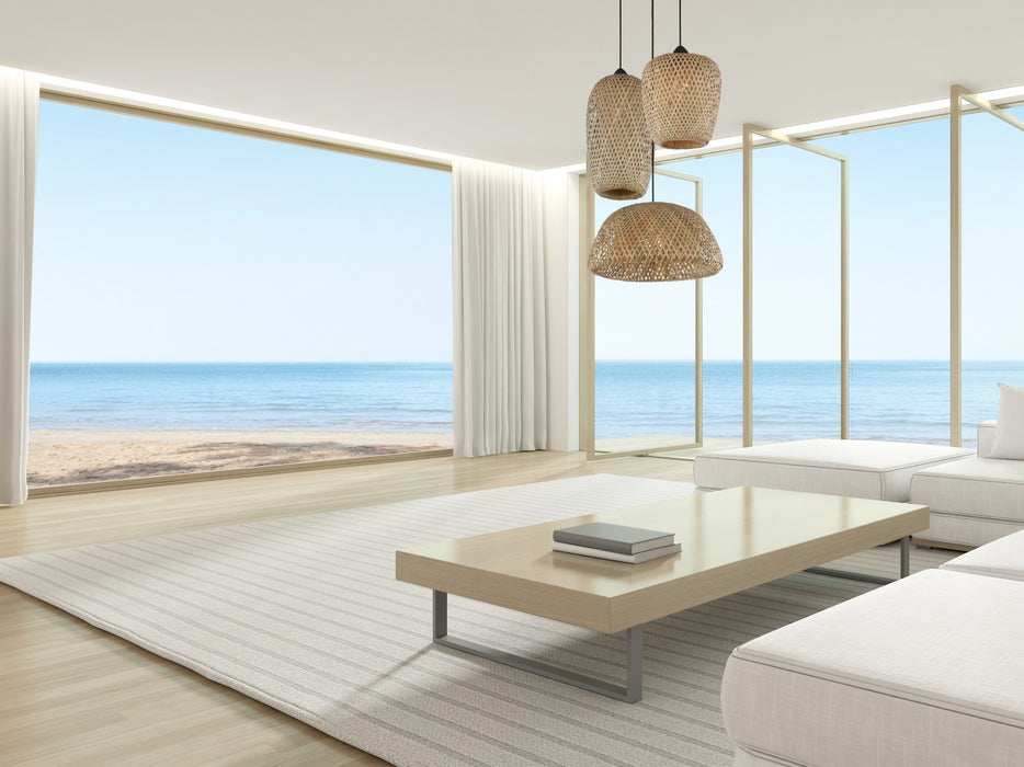 Avenue Lighting - HF1003-BW - One Light Pendant - Tulum - Bamboo Wicker And Black