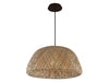 Avenue Lighting - HF1003-BW - One Light Pendant - Tulum - Bamboo Wicker And Black