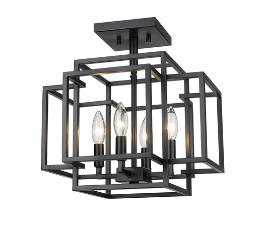 Titania Four Light Semi Flush Mount Matte Black