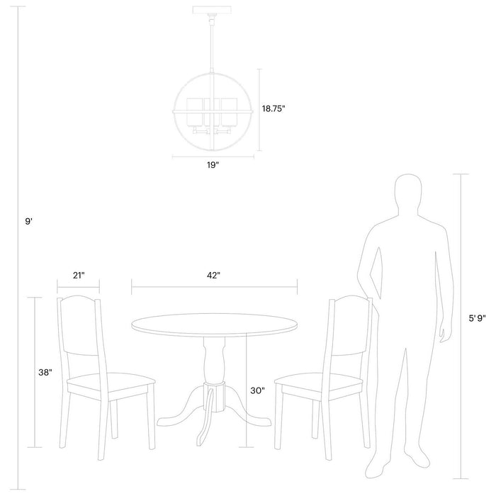 Generation Lighting - 3124603EN3-112 - Three Light Chandelier - Alturas - Midnight Black