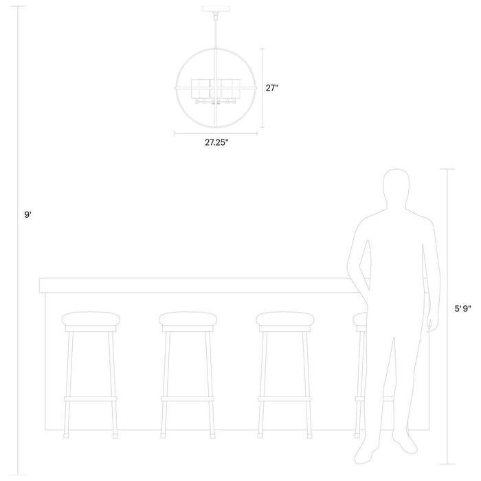 Generation Lighting - 3124605-112 - Five Light Chandelier - Alturas - Midnight Black