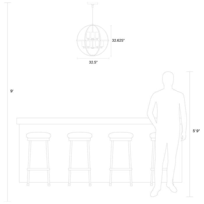 Generation Lighting - 3124609-112 - Nine Light Chandelier - Alturas - Midnight Black