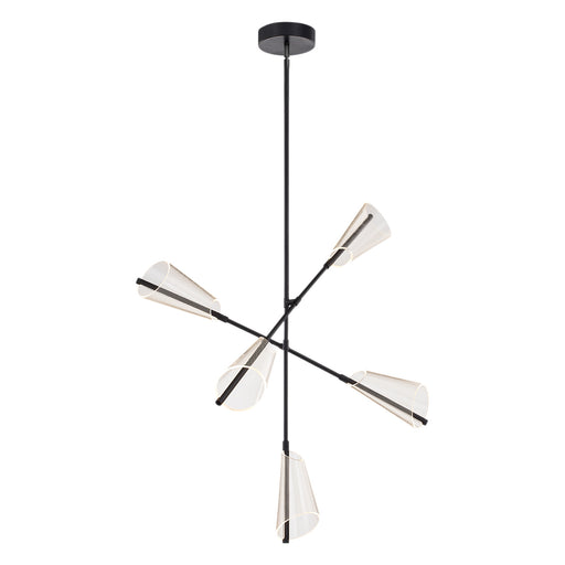 Mulberry LED Chandelier Black/Light Guide