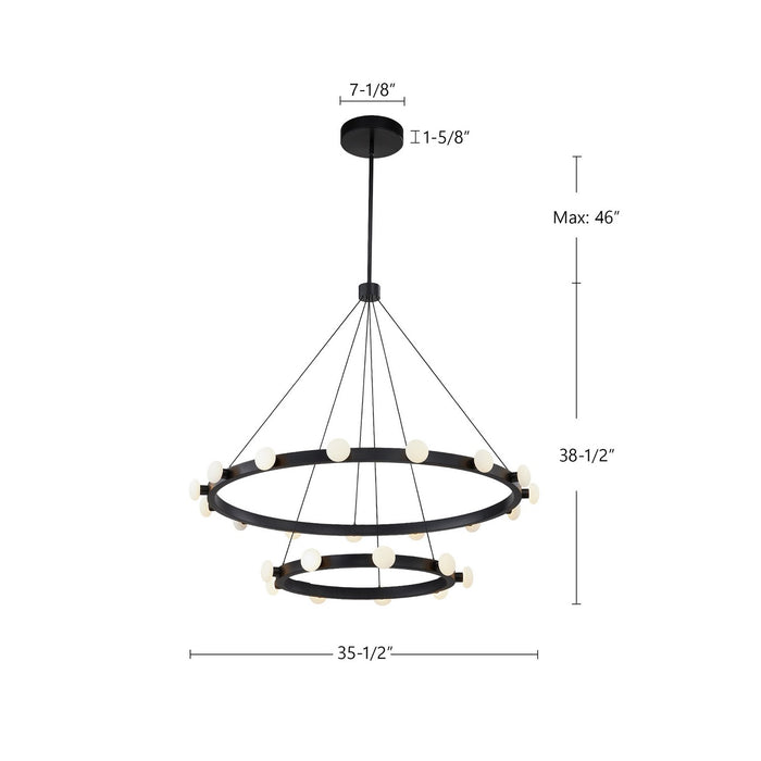 Kuzco Lighting - CH63436-BK - LED Chandelier - Rezz - Black