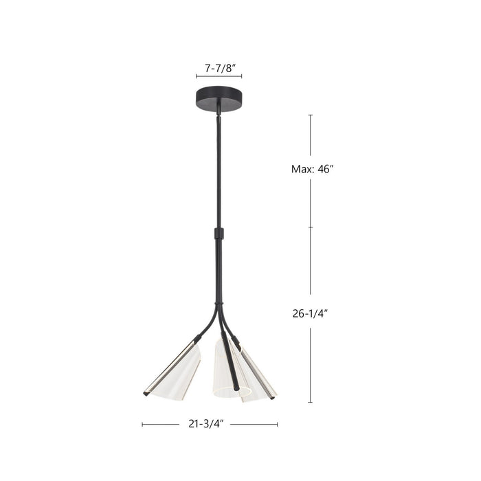 Kuzco Lighting - PD62622-BK/LG - LED Pendant - Mulberry - Black/Light Guide