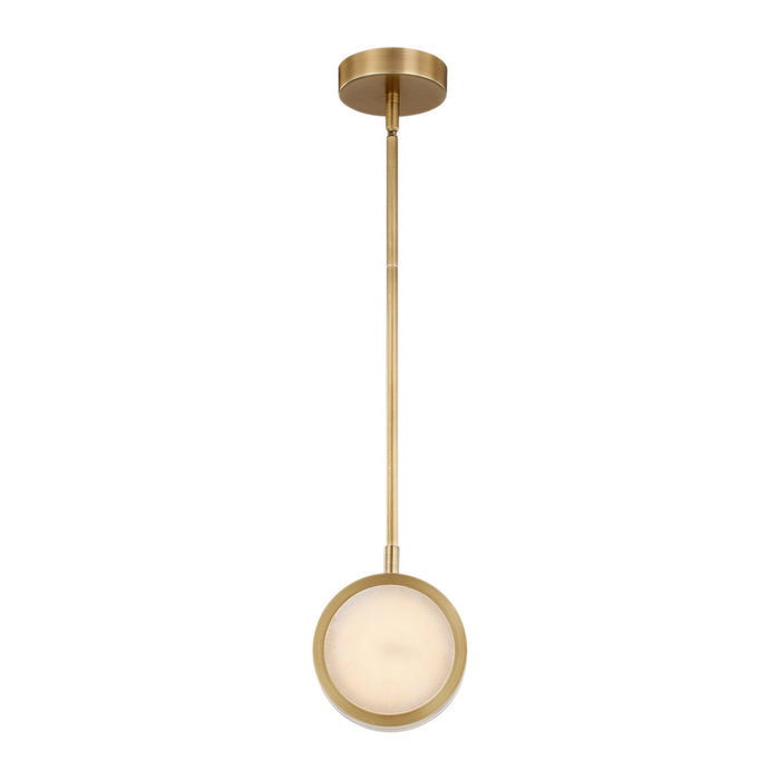 Alora - PD325106VBAR - LED Pendant - Blanco - Vintage Brass/Alabaster