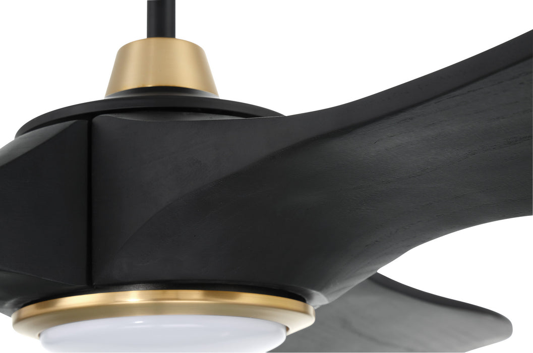 Craftmade - EVY60FBSB3-NWF - 60" Ceiling Fan - Envy 60" Ceiling fan, no Wifi - Flat Black/Satin Brass