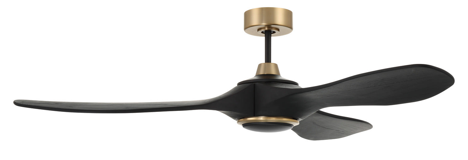 Craftmade - EVY60FBSB3-NWF - 60" Ceiling Fan - Envy 60" Ceiling fan, no Wifi - Flat Black/Satin Brass