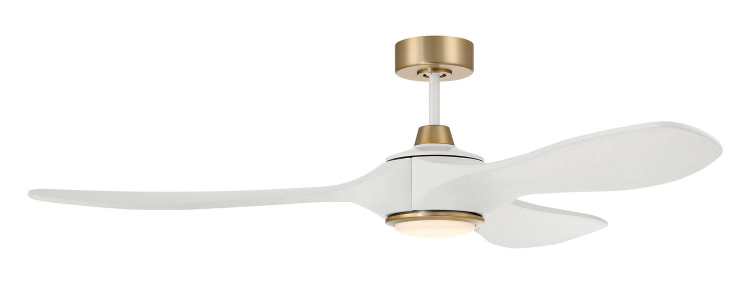 Craftmade - EVY60WSB3-NWF - 60" Ceiling Fan - Envy 60" Ceiling fan, no Wifi - White/Satin Brass