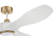 Craftmade - EVY60WSB3-NWF - 60" Ceiling Fan - Envy 60" Ceiling fan, no Wifi - White/Satin Brass