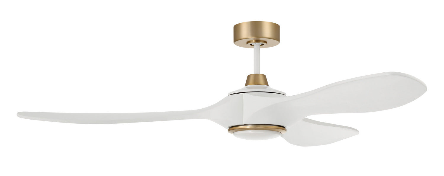 Craftmade - EVY60WSB3-NWF - 60" Ceiling Fan - Envy 60" Ceiling fan, no Wifi - White/Satin Brass
