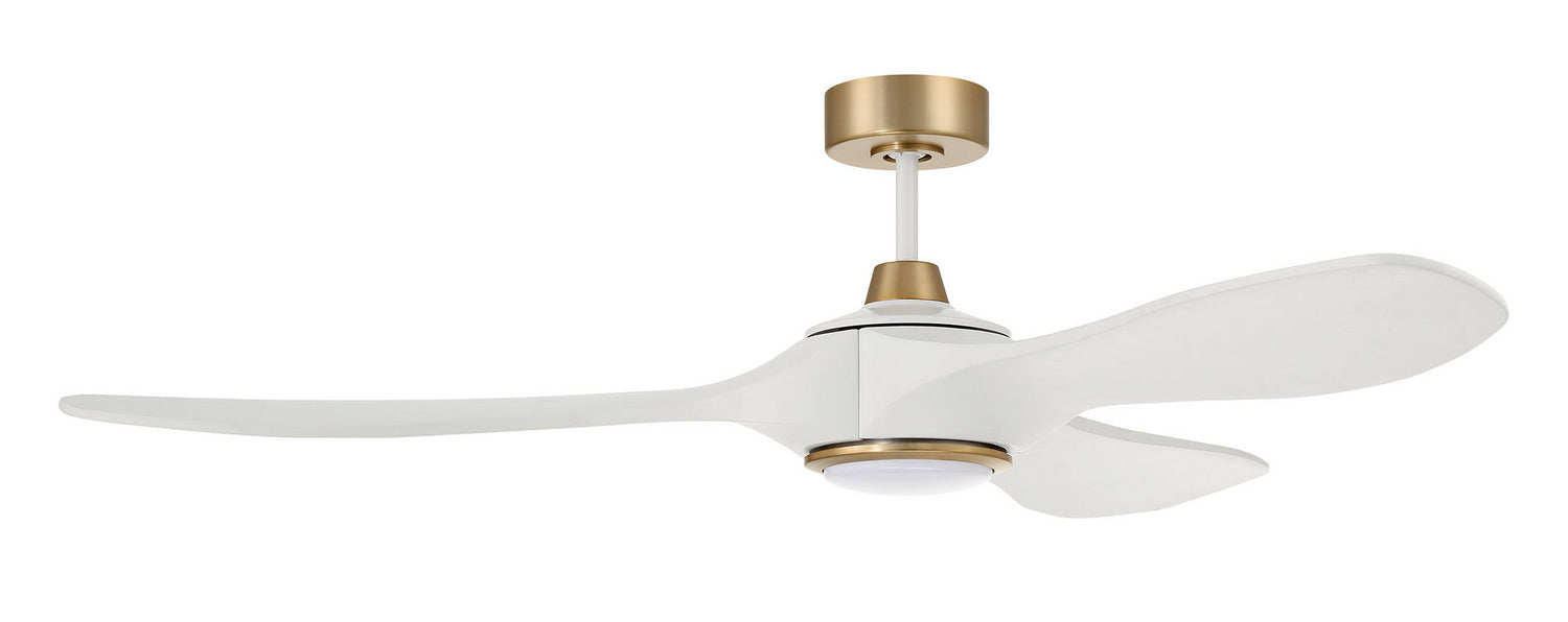 Craftmade - EVY60WSB3-NWF - 60" Ceiling Fan - Envy 60" Ceiling fan, no Wifi - White/Satin Brass