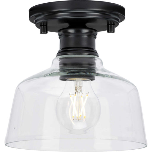 Singleton One Light Semi Flush Mount Matte Black