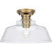 Progress Lighting - P350227-163 - One Light Semi Flush Mount - Singleton - Vintage Brass