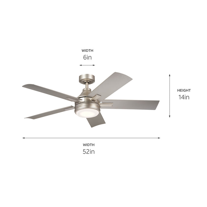 Kichler - 310075NI - 52 Inch Ceiling Fan - Tide - Brushed Nickel