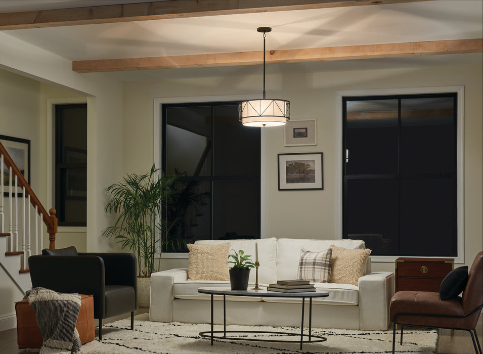 Kichler - 52075BK - Three Light Pendant/Semi Flush - Birkleigh - Black