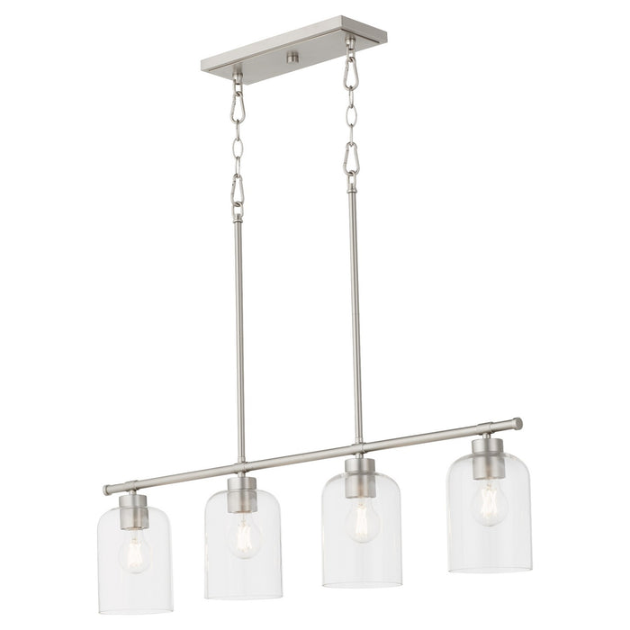 Quorum - 6574-4-65 - Four Light Linear Chandelier - Tribute - Satin Nickel
