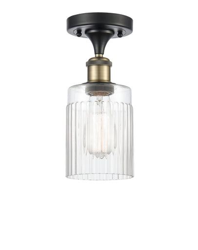 Ballston LED Semi-Flush Mount Black Antique Brass
