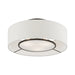 Livex Lighting - 40143-91 - Three Light Semi-Flush Mount - Ellsworth - Brushed Nickel w/Shiny White