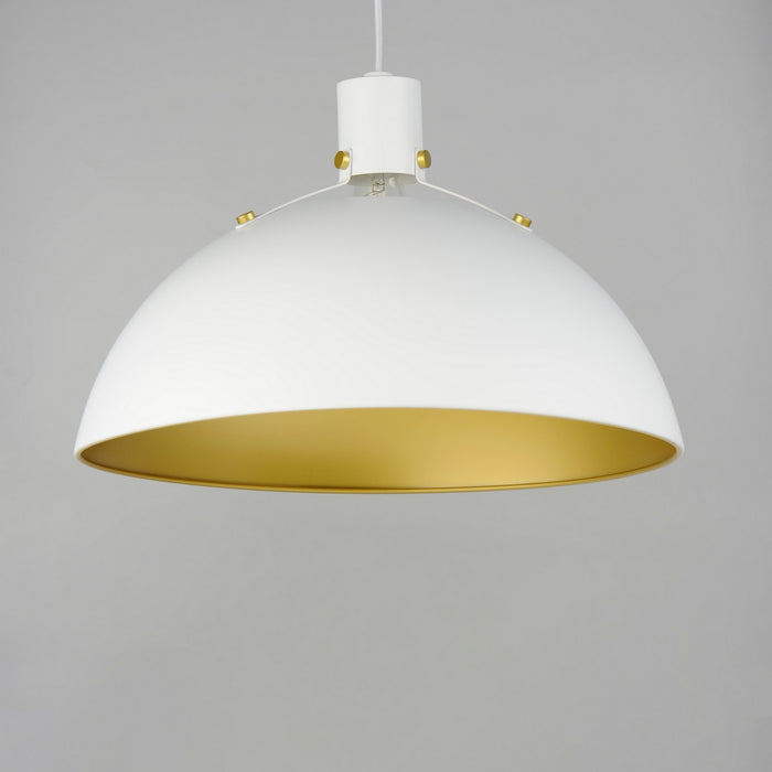 Maxim - 12048WTSBR - One Light Pendant - Dawn - White/Satin Brass