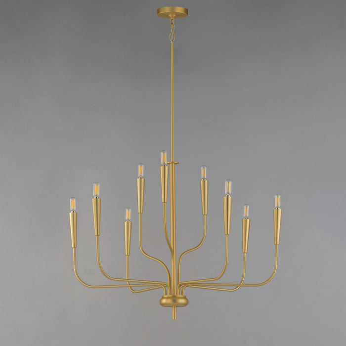 Maxim - 24819SBR - Nine Light Chandelier - Vela - Satin Brass