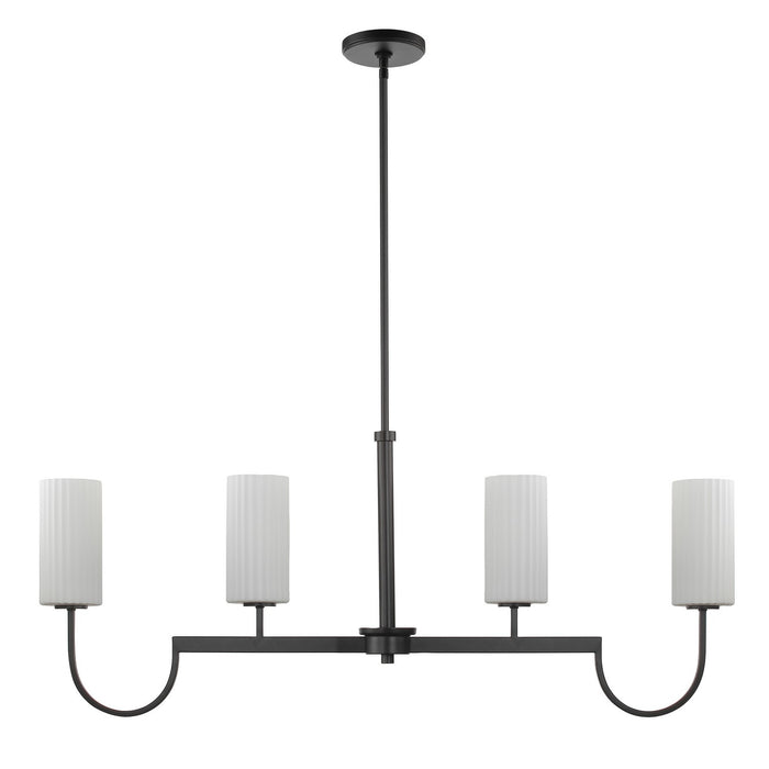 Maxim - 32004SWBK - Four Light Linear Chandelier - Town and Country - Black