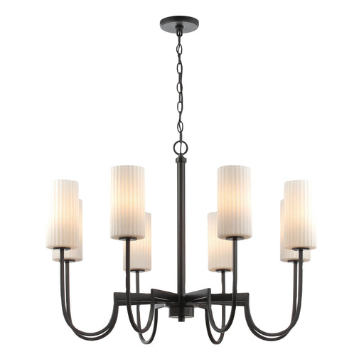 Town and Country Eight Light Chandelier Black