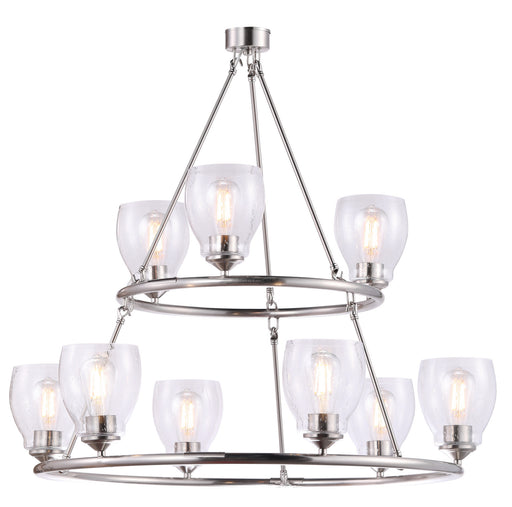 Winsley Nine Light Chandelier Brushed Nickel