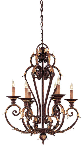 Zaragoza Six Light Chandelier Golden Bronze