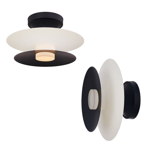 Fresno LED Flush Mount/Wall Sconce White and Matte Black