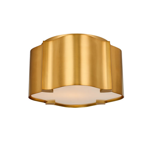 Lotus One Light Flush Mount Winter Brass