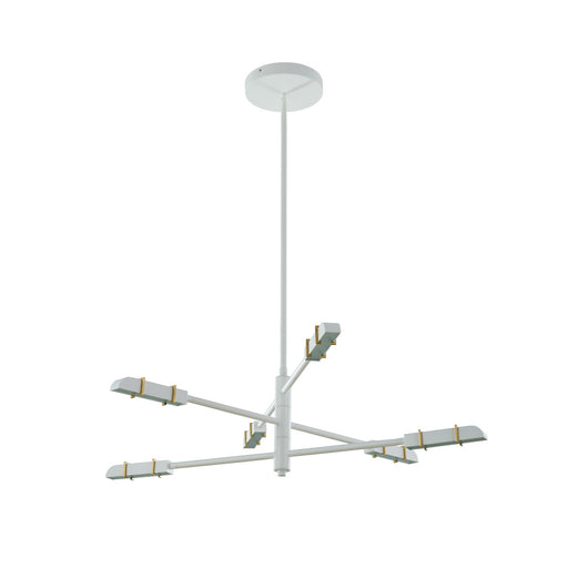 Concorde LED Chandelier Satin Brass and Matte White