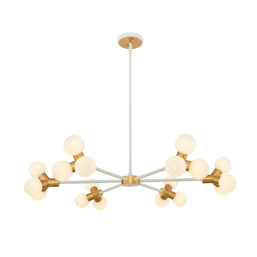 Tres LED Chandelier White and New Brass